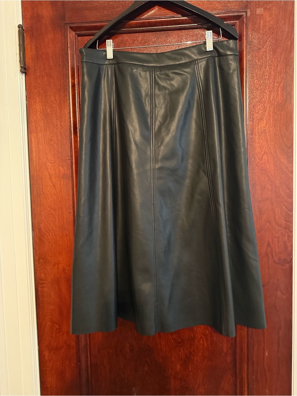 Tahari Black A-Line Skirt with Center Logo Tag